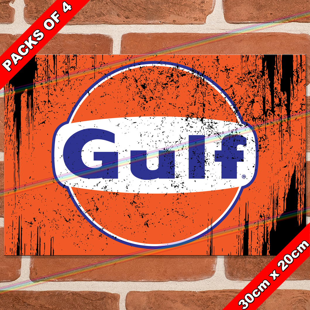 GULF (LOGO) 30cm x 20cm METAL SIGNS